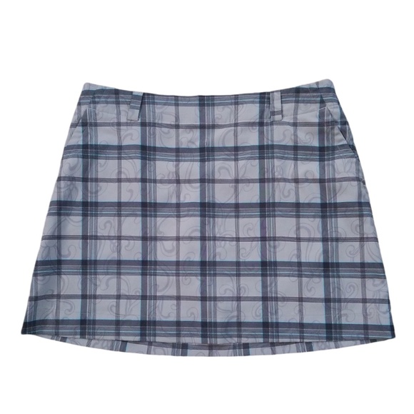 Nike‎ Golf Gray Plaid Performance Dri-Fit Skirt Skort Size 14 NWOT - Picture 1 of 11